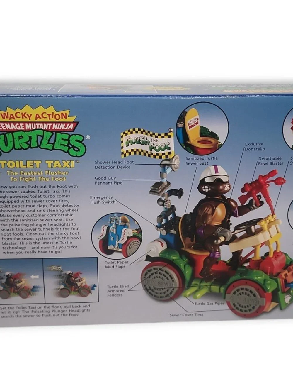 New 2024 Teenage Mutant Ninja Turtles Toilet Taxi Vehicle w/ Donatello Figure